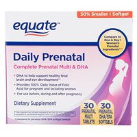 ONLY 1 IN PACK Equate Daily Prenatal Complete Multi With Folic Acid & 200 Mg DHA, 30 Tablets + 30 Softgels