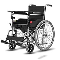 HAMIMI Wheelchair Transport Travel Self-propelled Wheelchair Portable Waiter Push-Type Detachable Light Folding Trolley Mobility Wheelchai (Style : Solid tie)