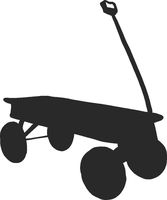 hBARSCI Wagon Vinyl Decal - 5 Inches - for Cars, Trucks, Windows, Laptops, Tablets, Outdoor-Grade 2.5mil Thick Vinyl - Matte Black