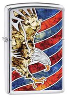 Zippo Lighter: Fusion American Bald Eagle - High Polish Chrome 78222