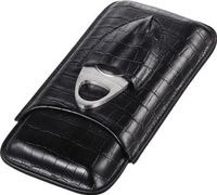 Visol Products VCASE512 "Lincoln" Black Leather 3-Finger Cigar Case