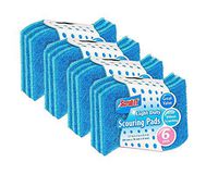 Heavy Duty Scouring Pads by SCRUBIT - Dish Washing Scour Pad -"S Shape" Scrubbers, Shaped for More Comfortable Grip and Handling - Perfect for Cleaning Dishes, Pots and Pans - Blue - 24 Pack