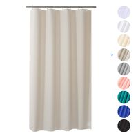 AmazerBath Plastic Shower Curtain, 48" W x 72" H EVA 8G Shower Curtain with Heavy Duty Clear Stones and Grommet Holes, Waterproof Thick Bathroom Plastic Shower Curtains Without Chemical Odor-Khaki