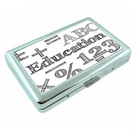 Education Em1 Hip Silver Cigarette Case Id Holder Metal Wallet 4" X 2.75" RFID Protection