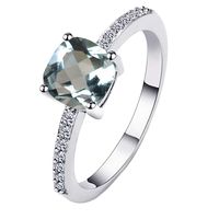 Rings for Women Exquisite Minimalist Diamond Geometric Side Square Ring Ladies Jewelry Gifta Good Gift for a Girlfriend, Boyfriend, Family