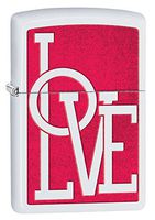 Zippo Love Pocket Lighter, White Matte