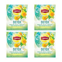 Lipton Herbal Supplement with Green Tea, Detox 15 ct, Pack of 4