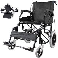 OCYE Wheelchair Transport Chair Ultra-Light, Medical Transport Wheelchair Light Folding Transport Chair, Suitable for The Elderly, Detachable Leg Chair, Suitable for Travel, 18-inch seat