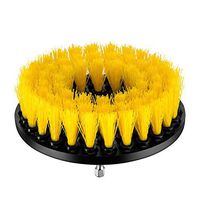 YIJINSHENG 1 Piece Medium and Stiff Brush with Drill Attachment Scrubbing Brushes for Cleaning Car Tires,Carpet, Kitchens,Bathrooms, Showers, Tubs, Boats Power Scrubber (1 Piece Yellow)