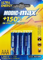 MODIC - MAX Alkaline AAA Batteries Blister 4pk, All-Purpose AAA Battery for Household and Business