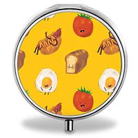 IMLONE Pill Organizer- Sliver Weekly Pill Boxes with 3 Components and Mirror for Travelling and Daily Needs,Compartments to Hold Vitamins, Cod Liver Oil, Supplements and Medication