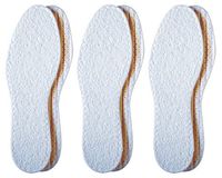 Pedag Washable Summer Pure Cotton Terry Barefoot Insole, White, US M11/EU 44, (Pack of 3)