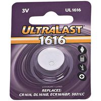 Ultralast UL-1616 Lithium Button Cell Battery DL1616B and ECR-1616BP Equivalent (Discontinued by Manufacturer)