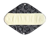 12 Inch Heavy Flow Bamboo Mama Cloth/ Menstrual Pads/ Reusable Sanitary Pads (Black Lace)