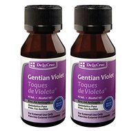 De La Cruz 1% Gentian Violet First Aid Antiseptic Liquid, Made in USA 1 FL OZ (2 Bottles)
