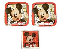 Mickey Mouse On The Go Party Bundle 9" Plates (16) Napkins (16)