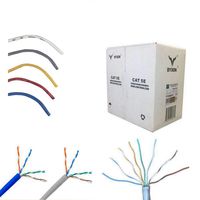 BYBON CAT5E 1000ft Solid Copper Heavy Duty Ethernet Network LAN Cable CMR UL (Blue)