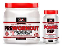Advanced Molecular Labs Preworkout Stack, Fruit Punch, 18.34oz 520 Grams & Power Rep 60 Caps, Train Harder, Train Longer - with 8g Citrulline Malate, 5g Creatine and 2.5g Betaine