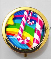 BlackKey Candy Stripe Print 3-Compartment Decorative Pocket Gift Box Case Organizer for Pill, Color 2 -787