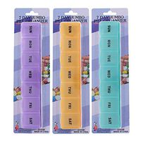 Jumbo Clear 7 Day Pill Medicine Container Organizer Case (Colors May Vary)