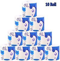 10 Rolls Toilet Paper, Silky Smooth 3-Ply Soft Toilet Tissue, Highly Absorbent Tissue Recycled Fiber Bathroom Accessories Tissue Home Daily Use Paper