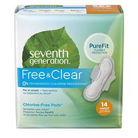 Seventh Generation Overnight Maxi Pads, 14 Pads Per Pack (2 Packs)       