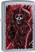 Zippo Personalized Message Engraved on Backside S O A Reaper Skeleton Windproof Lighter