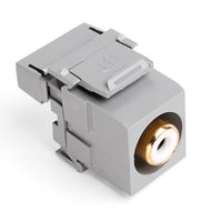 Leviton 40735-RWG QuickPort RCA 110-Type, White Barrel, Grey