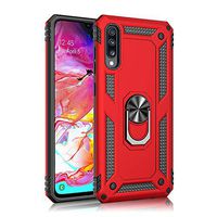 Cover for Samsung Galaxy A70 case Shockproof Magnetic Adsorption Hard Armor Ring Holder with Kickstand Phone case Scratch Resistant Protective Bumper Cover Samsung Galaxy A70 (Red)