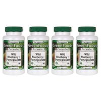 Swanson Wild Blueberry + Pomegranate 60 Veg Capsules (4 Pack)
