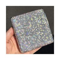 Qiyuezhuangshi Cigarette Box, Luxury Personality Creative Diamond Ladies Cigarette Case 20 Sticks Stick Drill Rhinestone Ultra-Thin Stainless Steel Portable Cigarette Case,Elegant Appearance