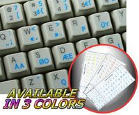 PROGRAMMER DVORAK KEYBOARD STICKERS WITH BLUE LETTERING TRANSPARENT BACKGROUND
