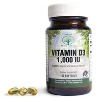 Natural Nutra Supreme Vitamin D3 1000 IU Softgels, Supplement for Immune Support, Bone and Teeth Strength, Muscle Health, Gluten Free, Non-GMO, 100 Count
