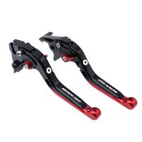 For Suzuki GSX650F 2008-2015 Black Red Folding Extendable Brake Clutch Accessories Engraved Levers