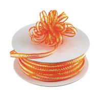 Ben Collection 1/4" X 25 Yards Iridescent Pull String Bows Ribbon (Orange)