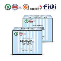 DAYWITH Sanitary Pads Certified Organic Cotton Menstrual Pads Ultra Thin Natural Sanitary Napkins with Wings 11.42 inch (Total 28 PCS) Pack of 2