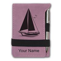 Mini Notepad, Sailboat, Personalized Engraving Included (Pink)