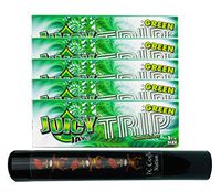 Herb Airtight Tube Pocket Protector with Juicy Jay's Green Trips 1.25 Flavored Hemp Rolling Papers 5 Count DC Crafts Nation- Tiki Man