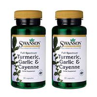 Swanson Full Spectrum Turmeric Garlic & Cayenne 60 Capsules (2 Pack)