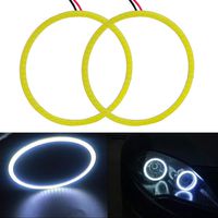 Everbright 2-Pack【 90MM 3.54″,12V White Car Angel Eye 】 COB Light Halo Circle Ring Head Light Lamp for BMW Benz Headlight