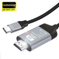 USB C to HDMI Cable (4k@60Hz), 10ft/3m Type C to HDMI Cable,USB 3.1 & Thunderbolt 3 Compatible for MacBook Pro, iPad Pro, iMac 4K / 5K / Pro, Surface Book 2 Samsung S8 S9 Note 8 9 (10f)