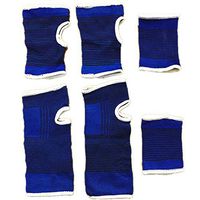 MINILUJIA Kids Hand Half Palm Protection Gloves Children Sports Foot Ankle Brace Support Wrist Guard Pad One Size - 3 Pair - High Elasticity Blue