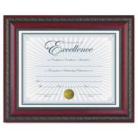World Class Document Frame w/Certificate, Rosewood, 8 1/2 x 11 (3 Pack)
