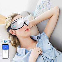 Electric Portable Shiatsu Massager, with Heating Air Pressure Music Vibration Wireless Bluetooth Music Foldable Rechargeable Eye Massager,Eye Eyestrain Fatigue Relief