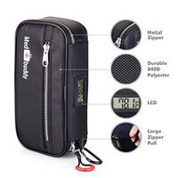 MedBuddy - Insulated Premium Medical Case for EpiPen®, Inhaler, First Aid Kit, Diabetes, and More. Includes: Electronic Temperature LCD, Belt, Mini-Case, and Medical ID (Black)