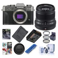 Fujifilm X-T30 Mirrorless Digital Camera, Charcoal Silver XF 50mm (76mm) F/2 WR Lens, Black - Bundle with 32GB SDHC Card, 46mm Filter Kit, Cleaning Kit, Card Reader, Software Pack