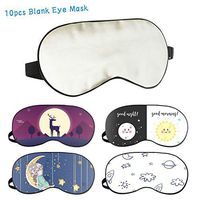10 PCS Eye Mask Sublimation Blanks Silk Sleep Masks Heat Transfer Sleeping Mask Eye Masks Cover for Travel Nap Meditation Blindfold with Adjustable Strap for Men Women Light Gold
