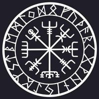 DecalDestinationViking Compass Runes Rune Die Cut Vinyl Decal Sticker Window Laptop Vinyl Car Decal White 10" (White, 10")