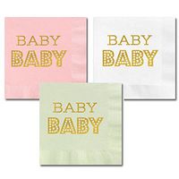 Metallic Gold BABY Napkins (100, Mint Green)