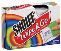 Shout Wipe & Go Instant Stain Remover Wipes 12 ea (Pack of 5)